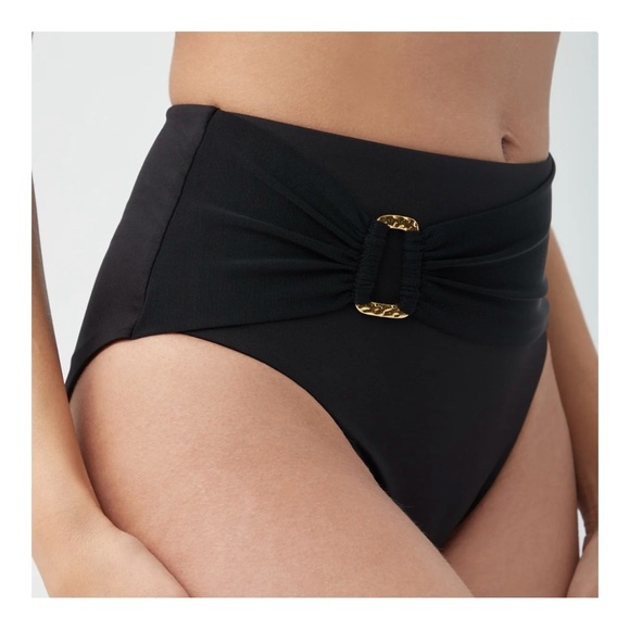 TRINA TURK SWIM Monaco Belted High Waist Swim Bottom in Black NWT - Picture 1 of 5